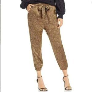 JOIE leopard print satin jogger pants. Size medium.